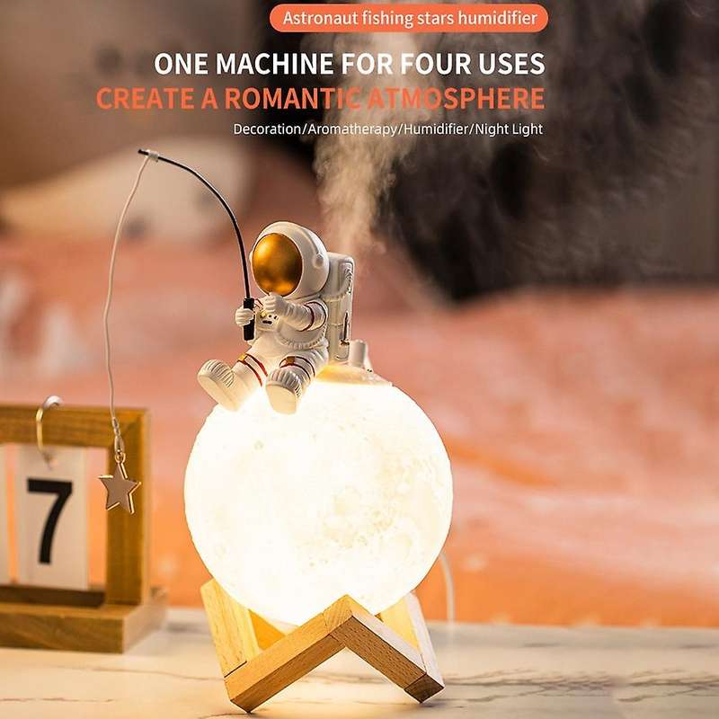 Astronaut Figurines Humidifier Cold Fog Machine Accessories Space Man Night Light for Bedroom Living