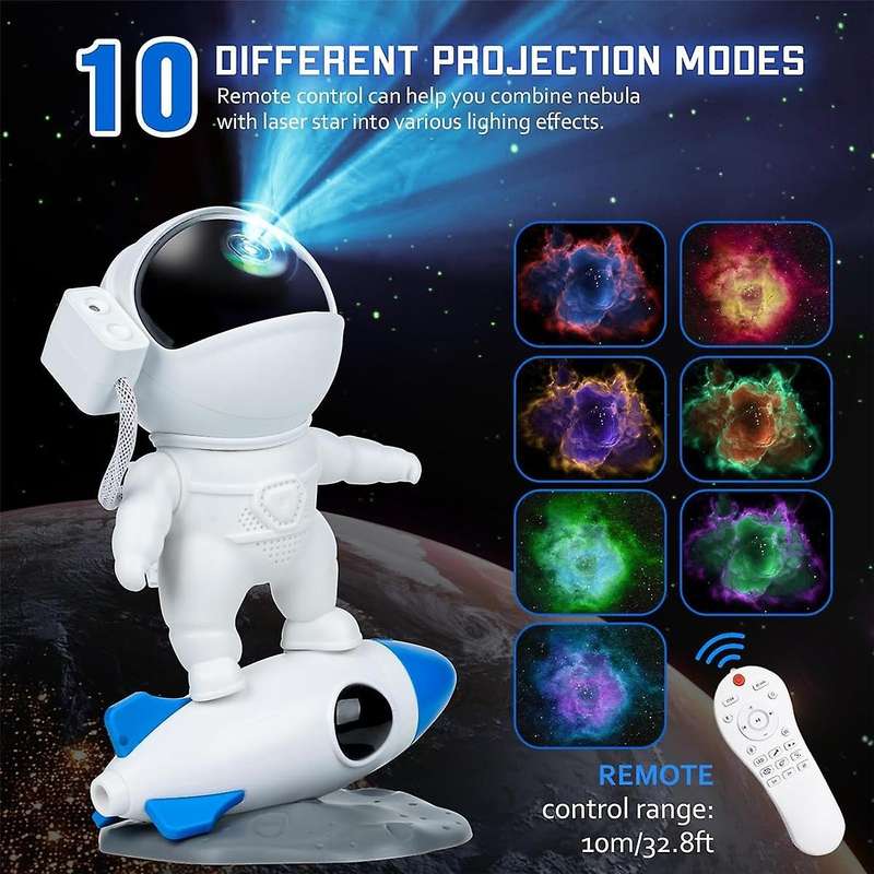 Astronaut Galaxy Projector Star Night Light with Remote, Nebula Projector, Space Buddy Projector Fo