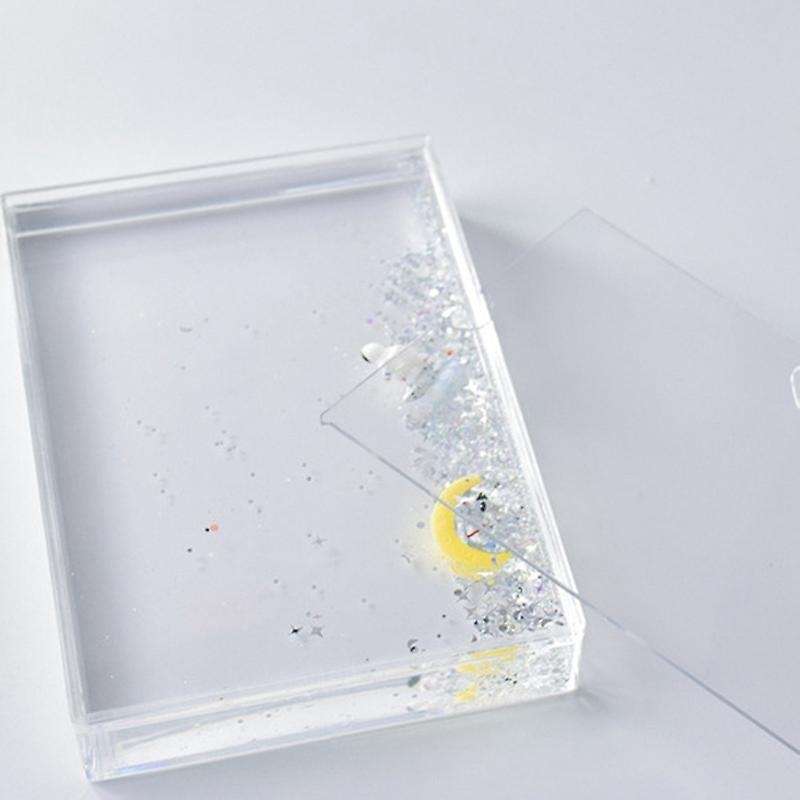 Astronaut Spaceman Desktop Photo Holder Quicksand Liquid Photo Frame with Snow Floating Glitter Fami