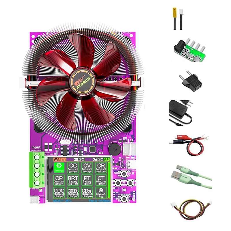 Atorch Cl24r 150w 4-wires Battery Capacity Tester Wifi Tuya 2.4inch Tft 1.2v Smart Electronic Load T