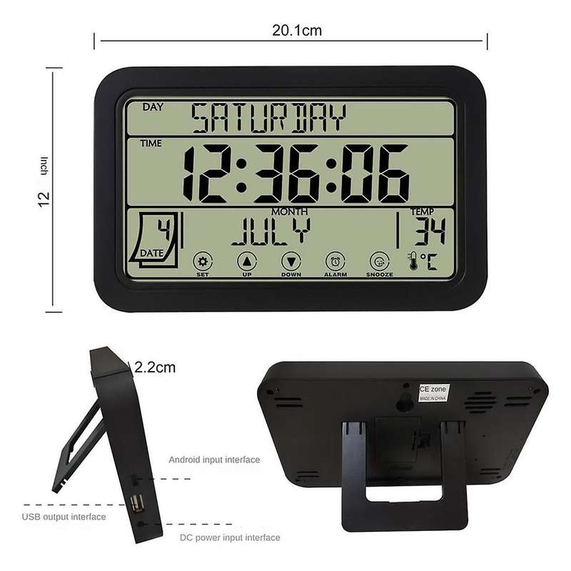 Atomic Clock with Indoor Outdoor Temperature Wireless, 7 Inch Lcd, Battery Powered with High Precisi