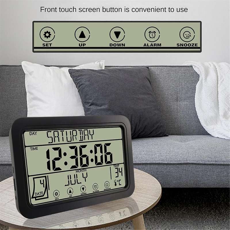 Atomic Clock with Indoor Outdoor Temperature Wireless, 7 Inch Lcd, Battery Powered with High Precisi