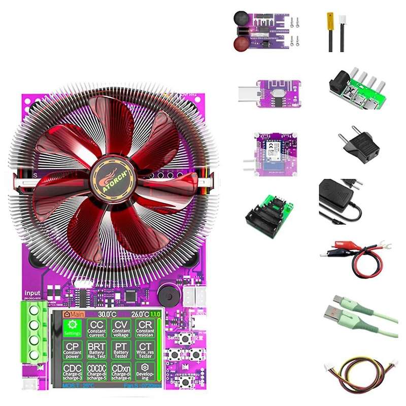 Atorch Cl24r 150w 4-wires Battery Capacity Tester Wifi Tuya 2.4inch Tft 1.2v Smart Electronic Load T