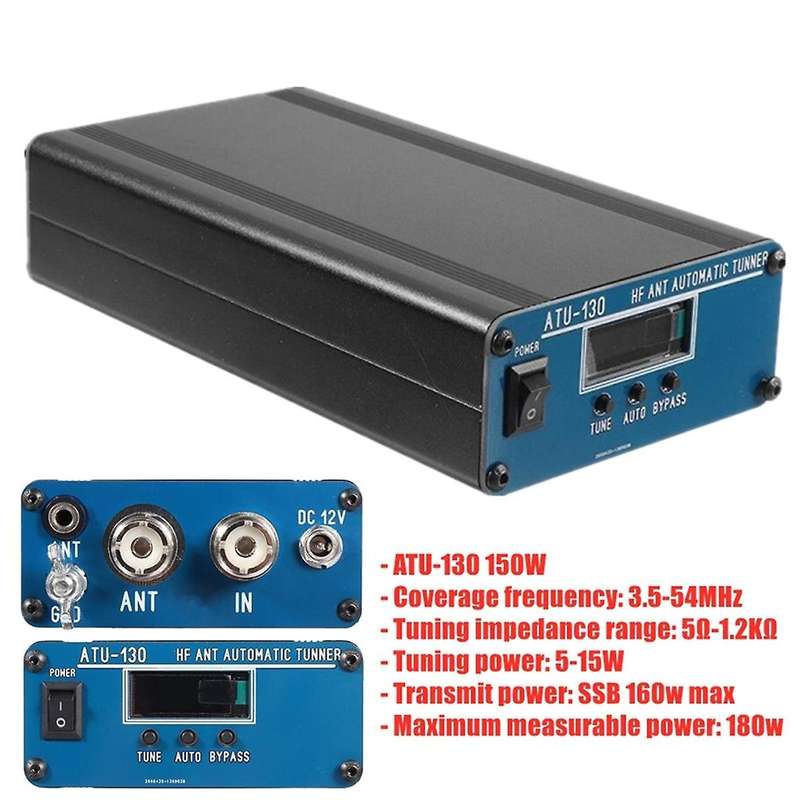 ATU-130 150W 3.5-54MHz 5Ohm-1.2KOhm HF Automatic Shortwave Antenna Tuner 11-14VDC Power Supply Anten