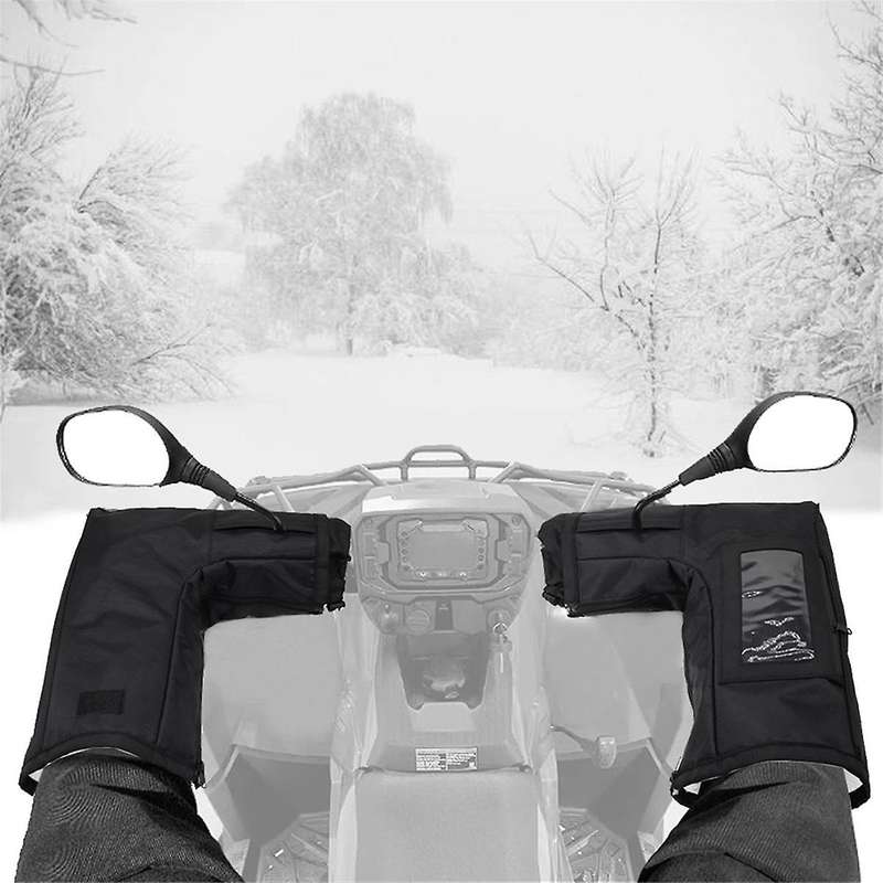 Atv Gloves Waterproof, Front Wind-breaking Guard Motorcycle Gloves Snowmobile Handlebar Gloves for S