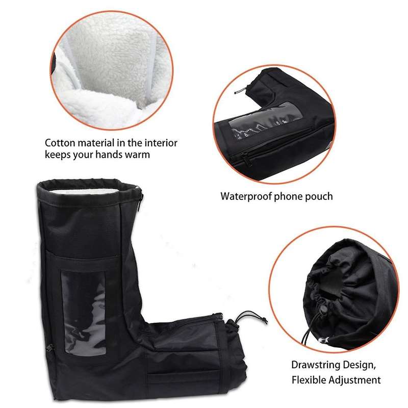 Atv Gloves Waterproof, Front Wind-breaking Guard Motorcycle Gloves Snowmobile Handlebar Gloves for S