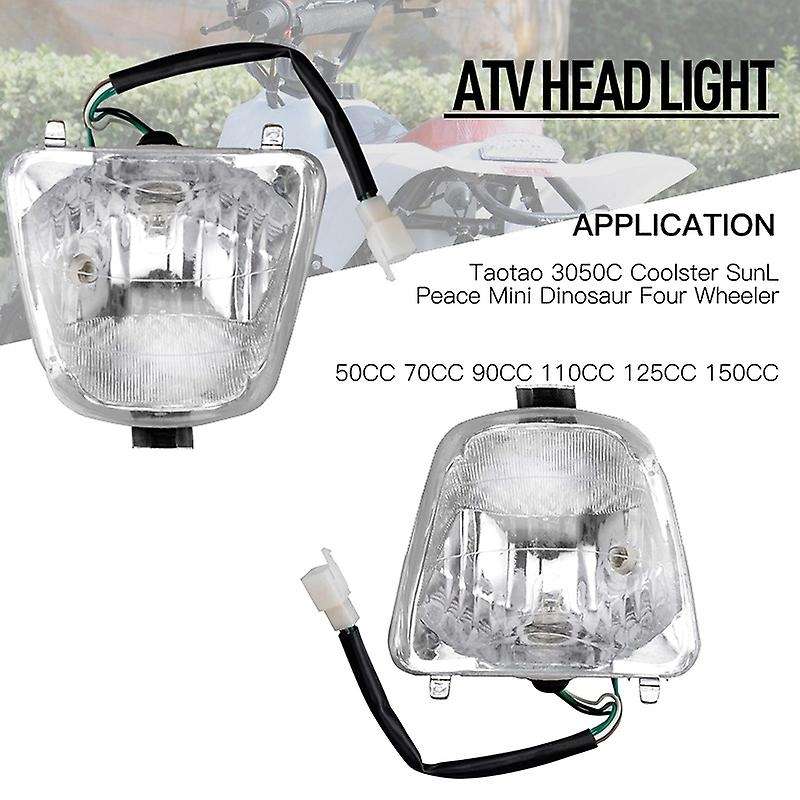 ATV Headlight Head Light Lamp Assembly 50Cc 70Cc 90Cc 110Cc 125Cc 150Cc 4 Accessories