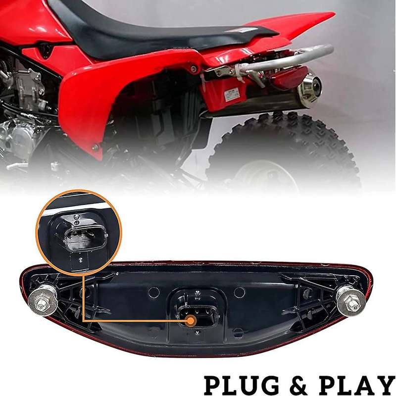 Atv Smoked Black Led Tail Light Assembly Rear Brake Stop Light Tail Lamp for Trx450r Trx450er 2006-