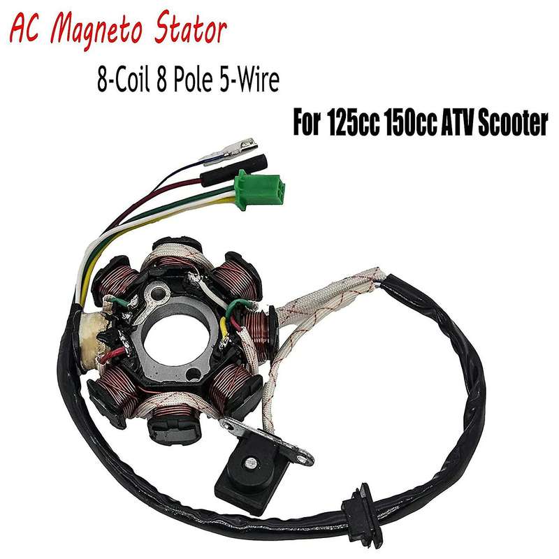 Atv Wiring Harness Kit, with Stator Regulator Ignition Switch Solenoid Relay for Gy6 125cc 150cc At