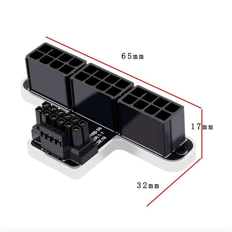 Atx3.0 12vhpwr 12+4p 600w 180 Degree Power Steering Connector Turn Head Male to Female 3x8pin to 40