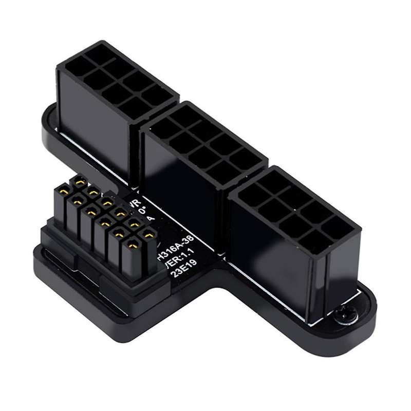 ATX3.0 12VHPWR 12+4P600W 180 Degree Power Steering Connector Turn Head Male to Female 3x8Pin to 40 S