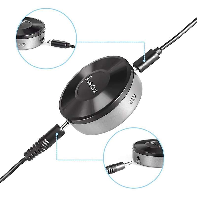 Audiocast Dlna Airplay Adapter Wireless Wifi Music Audio Streamer Receiver Audio Music Speaker For