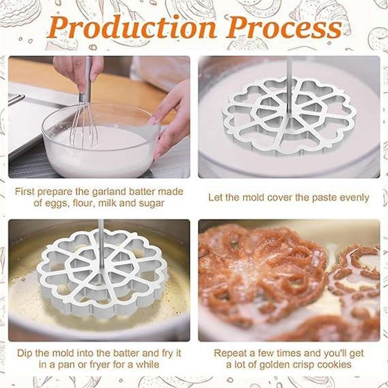 Authentic Bunuelos Mold with Wooden Handle - Aluminum Rosette Cookie Maker for Perfectly Crispy and