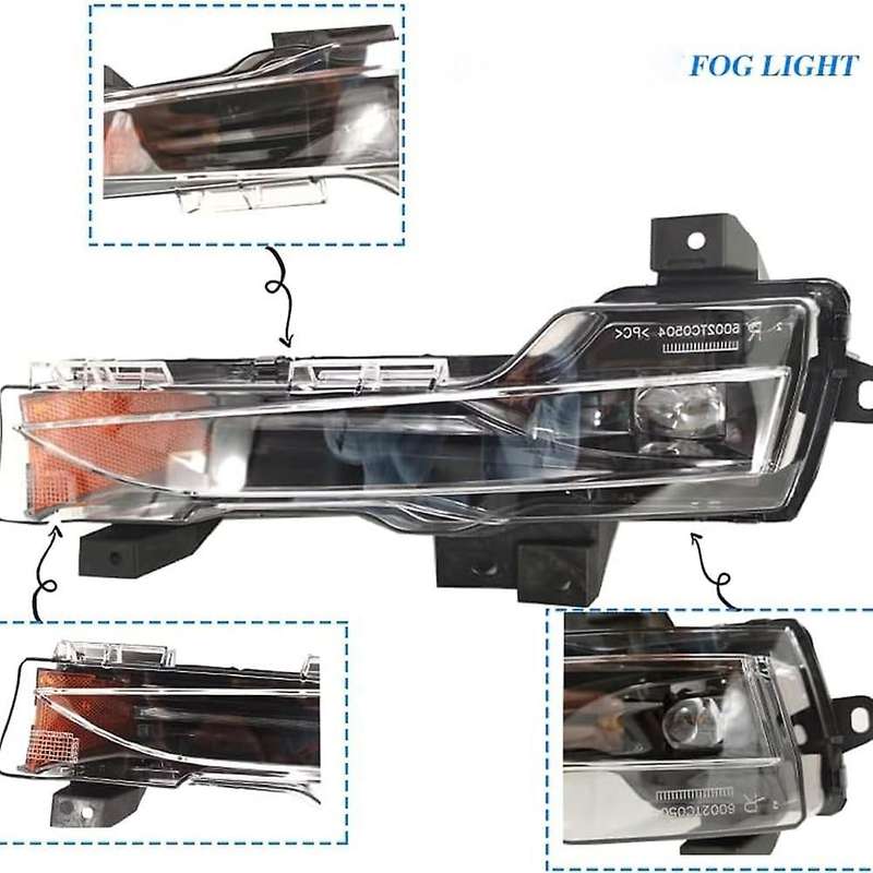Auto 1 Pair of Front Fog Lights Daytime Running Lights for Model Y 3 1077391-00-E 1077392-00-E