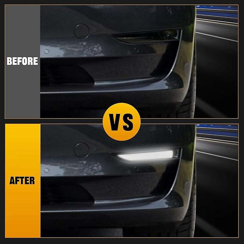 Auto 1 Pair of Front Fog Lights Daytime Running Lights for Model Y 3 1077391-00-E 1077392-00-E