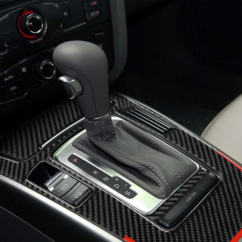 Auto Carbon Fiber Central Gear Shift Panel Control Panel Decal Interior Modification for- A4L 2009-2