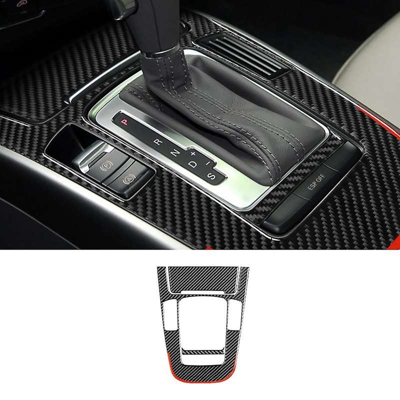 Auto Carbon Fiber Central Gear Shift Panel Control Panel Decal Interior Modification for- A4L 2009-2