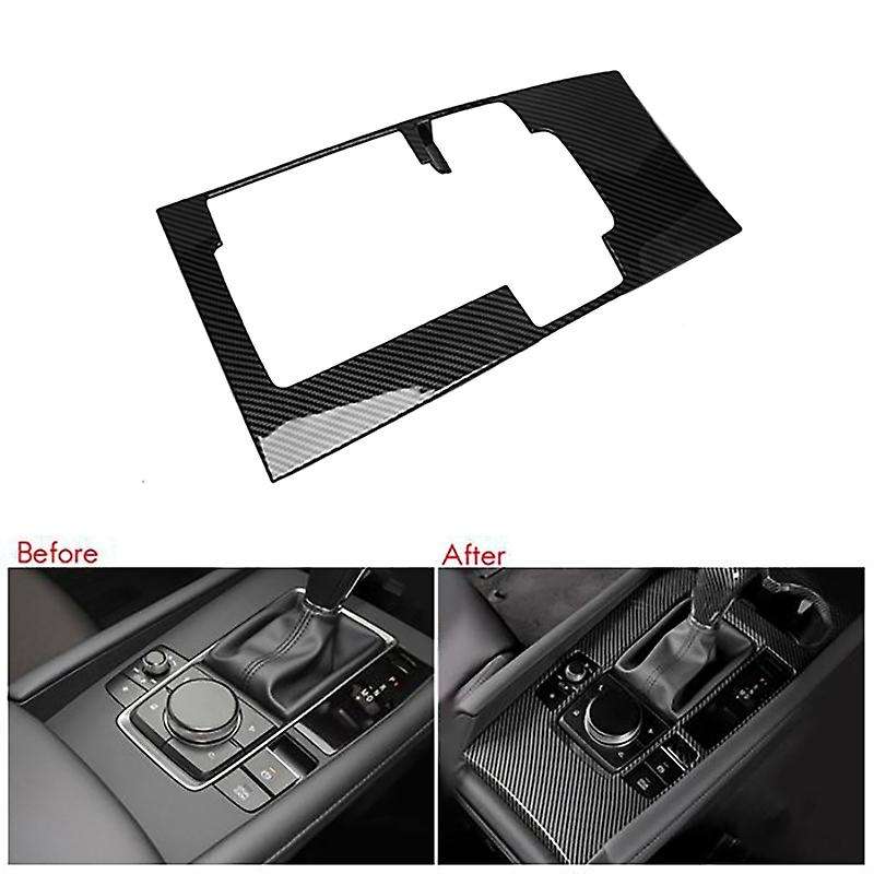 Auto Carbon Fiber Central Gear Panel Control Panel Decal Car Interior Modification for Axela 2019-20