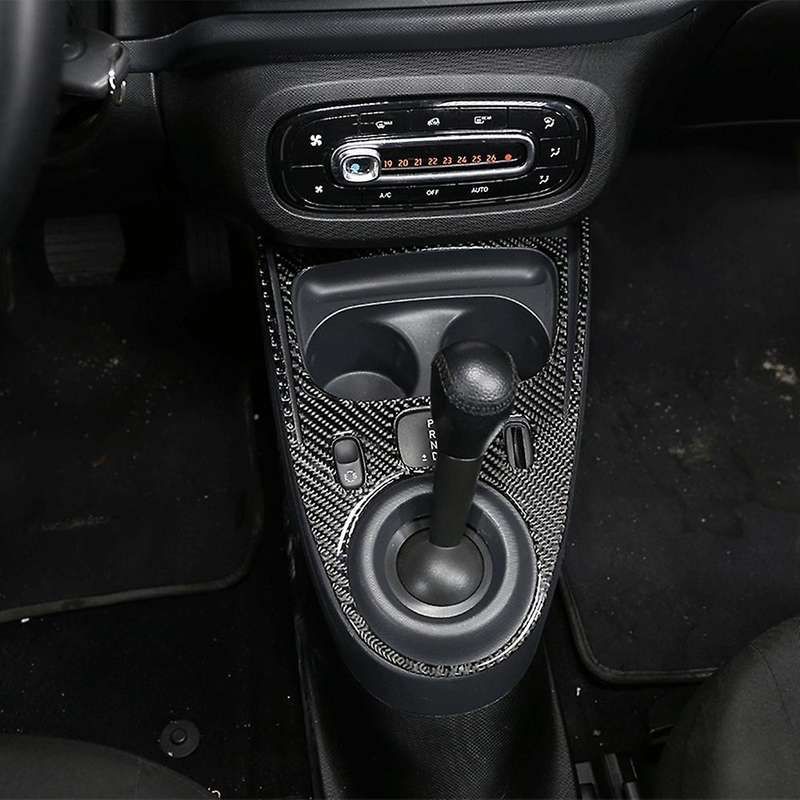 Auto Carbon Fiber Central Gear Shift Panel Control Panel Decal Interior Modification for Smart 453 F