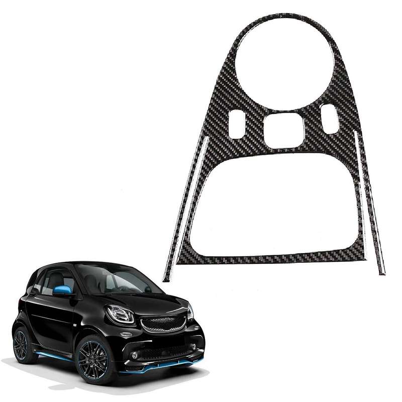 Auto Carbon Fiber Central Gear Shift Panel Control Panel Decal Interior Modification for Smart 453 F
