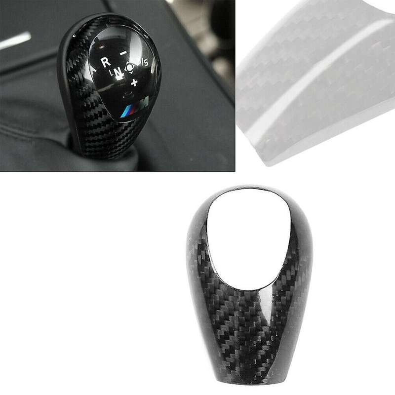 Auto Carbon Fiber Gear Shift Knob Cover Trim for -M Series M3 M5 M6 Car Interior Accessories Black