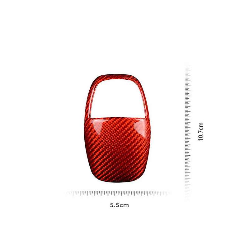 Auto Carbon Fiber Gear Shift Knob Cover Sticker Trim for Charger 2015-2020 Accessories Red