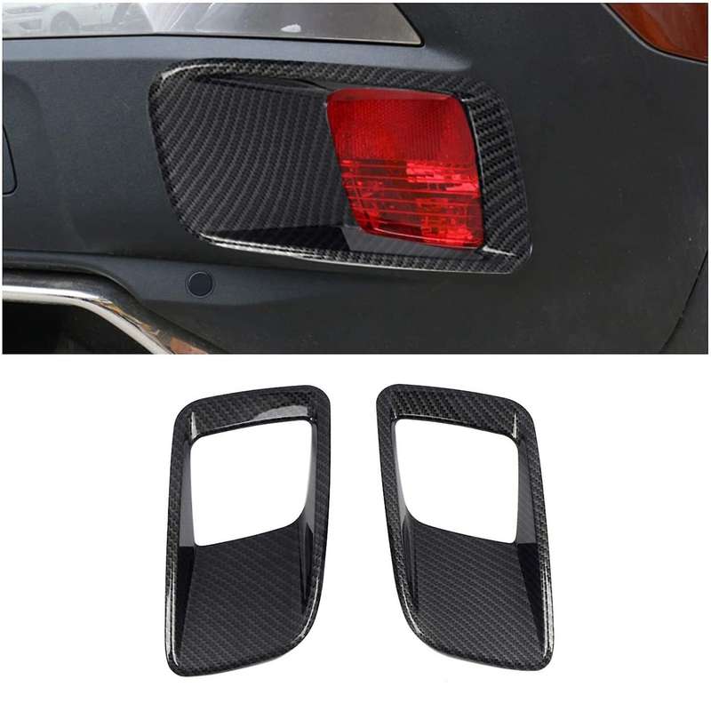 Auto Carbon Fiber Rear Fog Light Lamp Cover Foglight Shade Hood Accessories for 3008 4008 2017-2020