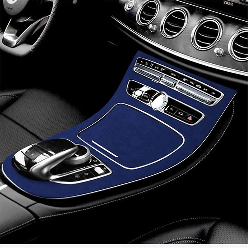Auto Center Control Panel Suede Decorative Sticker Is for - E-class E200l/e300l Modification Black