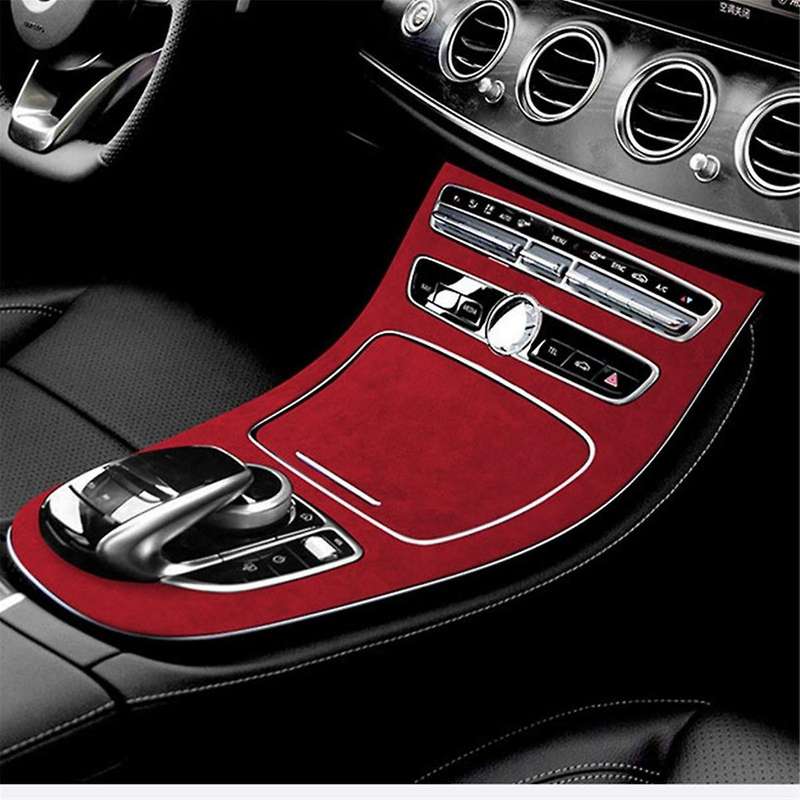 Auto Center Control Panel Suede Decorative Sticker Is for - E-class E200l/e300l Modification Black