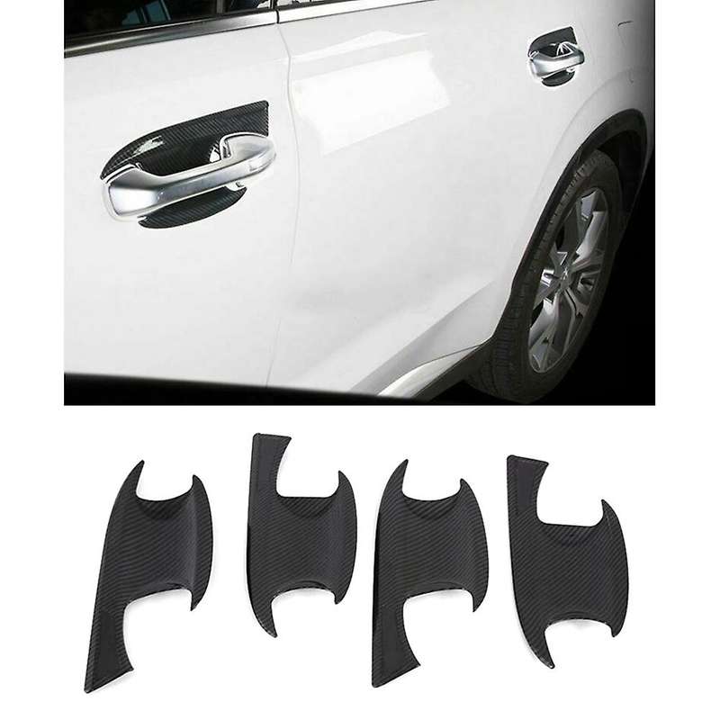 Auto Door Handle Bowl Cover Frame Trim Sticker for 2019 2020 Carbon Fiber Decoration Car Accessories