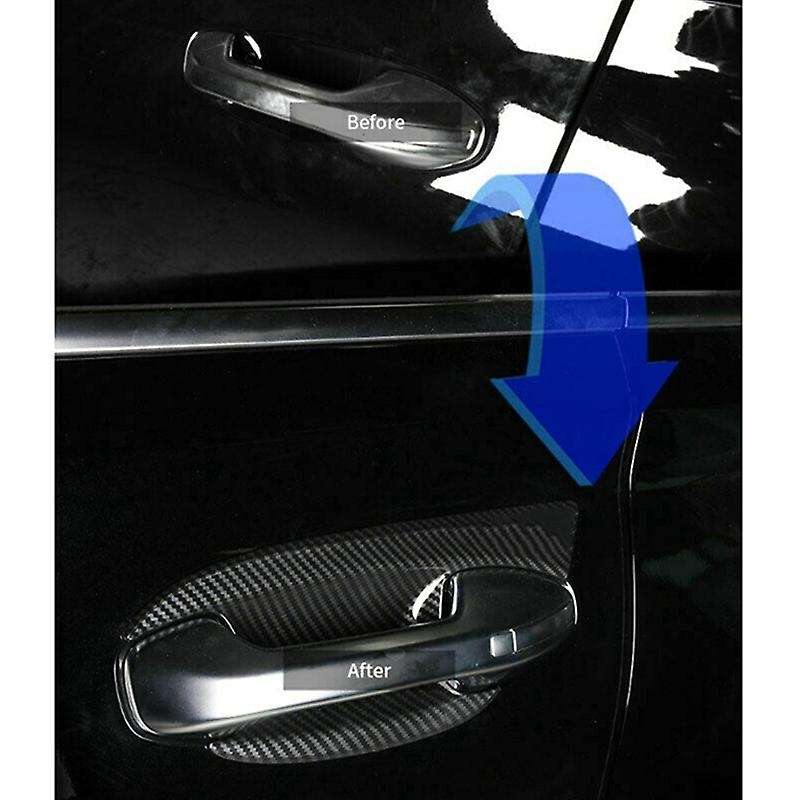 Auto Door Handle Bowl Cover Frame Trim Sticker for 2019 2020 Carbon Fiber Decoration Car Accessories