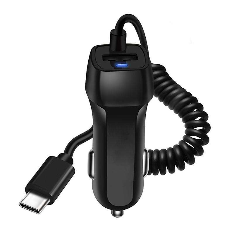Auto Fast Charging Car Charger with Retractable Cable Phone Charger Usb with Type C Cable