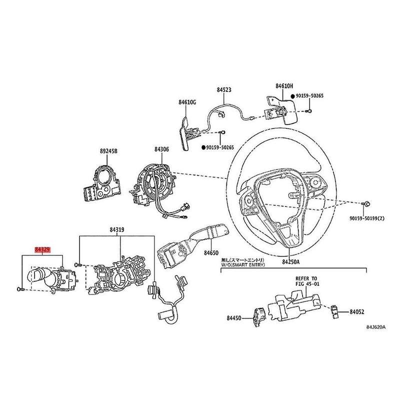 Auto Headlight Closing Handle Turn Signal Switch 84329-33060 for Land Cruiser 2019-2023 8432933060