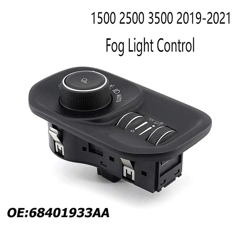 Auto Headlight Switch 8Pins Fog Light Lamp Control Switch for Ram 1500 2500 3500 2019-2021 68401933A
