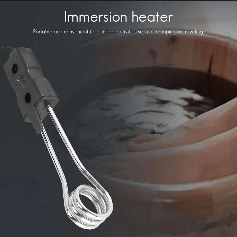 Auto immersion heater kettle Travel immersion heaters mobile immersion heaters Camping Black