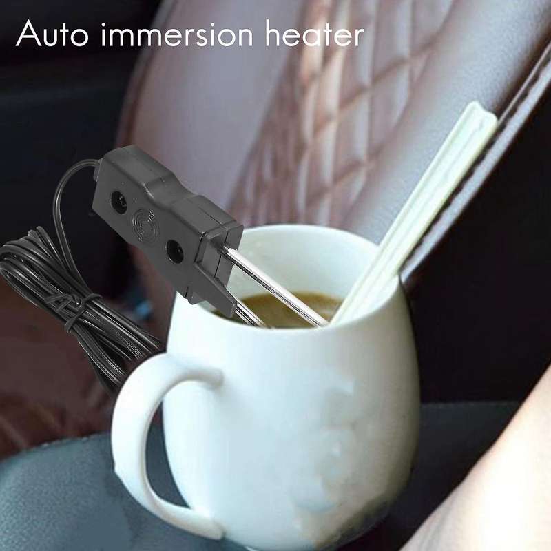 Auto immersion heater kettle Travel immersion heaters mobile immersion heaters Camping Black