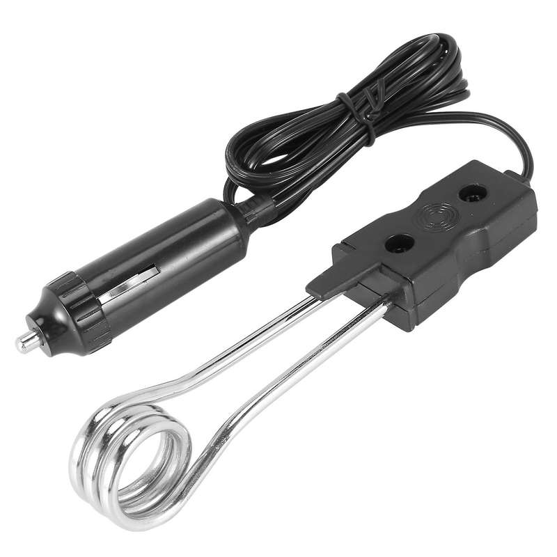Auto immersion heater kettle Travel immersion heaters mobile immersion heaters Camping Black