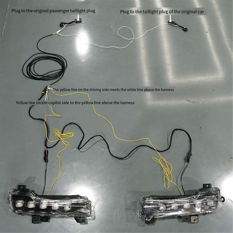 Auto LED Daytime Running Lights Modified Front Bumper Fog Lights Turn Indicators for Model 3 Y 19-2
