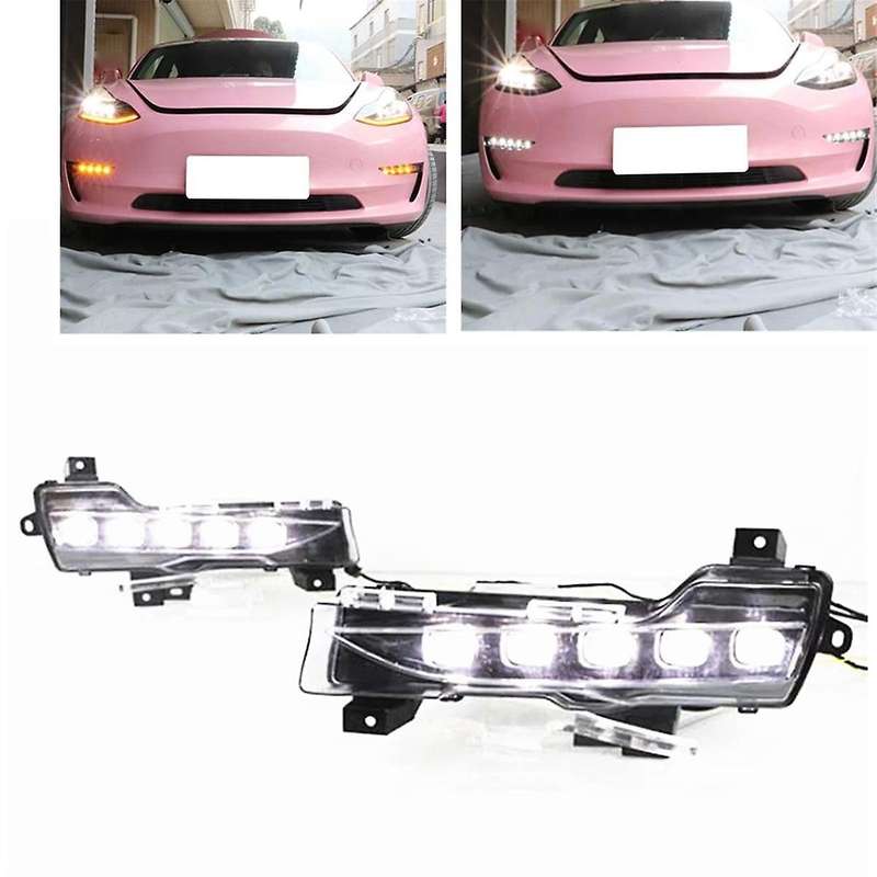 Auto LED Daytime Running Lights Modified Front Bumper Fog Lights Turn Indicators for Y 19-22