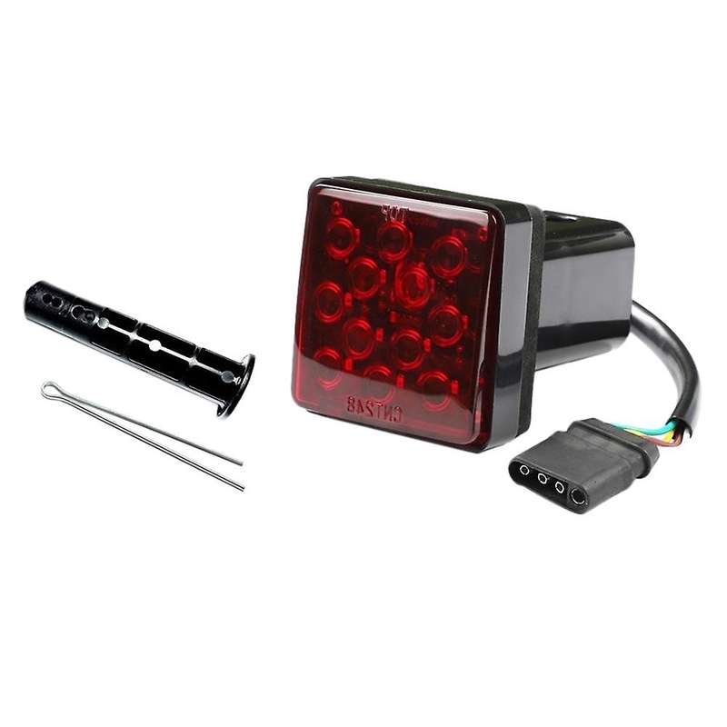 AUTO Led 2Inch Trailer Hitch Trailer Light Cover with 12LED Brake Lights, Red Trailer Light Cover Fi