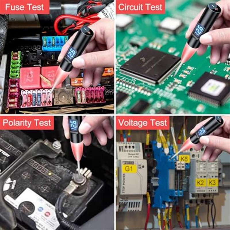 Auto Led Test Light 2-30v Digital Display Fuse Tester Circuit Tester with Polarity Indicate Car Rep