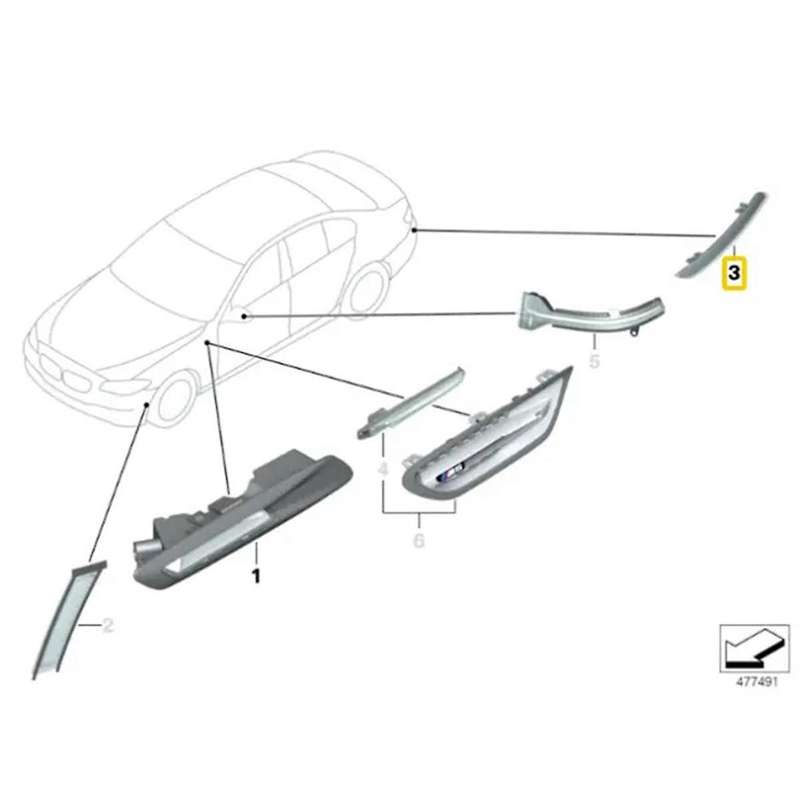 Auto Left Rear Bumper Reflector Light Warning Signal Light for 5 Series F10 M Version 63147842955