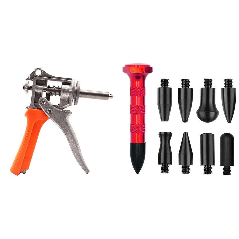 Auto Paintless Dent Repair Kit Flat Hole Pliers Caliper Repair Dent Tap Down Pen with 9 Heads Dent F