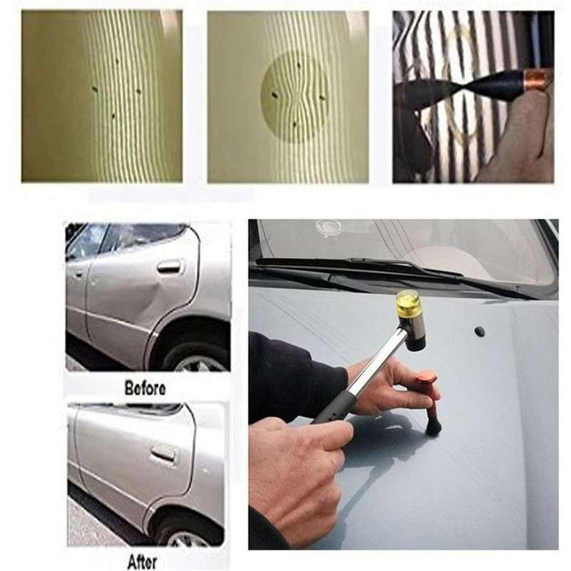 Auto Paintless Dent Repair Kit Flat Hole Pliers Caliper Repair Dent Tap Down Pen with 9 Heads Dent F