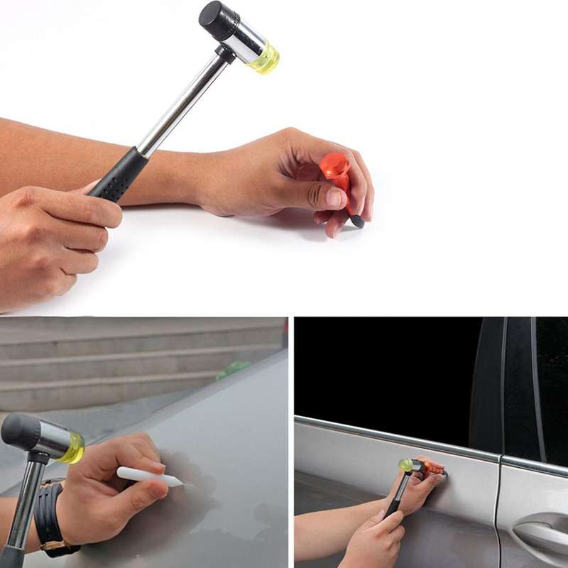 Auto Paintless Dent Repair Kit Flat Hole Pliers Caliper Repair Dent Tap Down Pen with 9 Heads Dent F