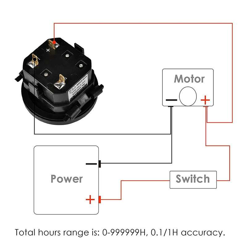 Auto Parts Hour Meter Round LCD Hour Meter Quartz Hour Meter DC4.5V-90Vfor Fork Cart Boat Tractor Ge