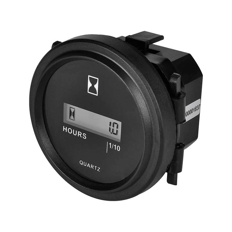 Auto Parts Hour Meter Round LCD Hour Meter Quartz Hour Meter DC4.5V-90Vfor Fork Cart Boat Tractor Ge