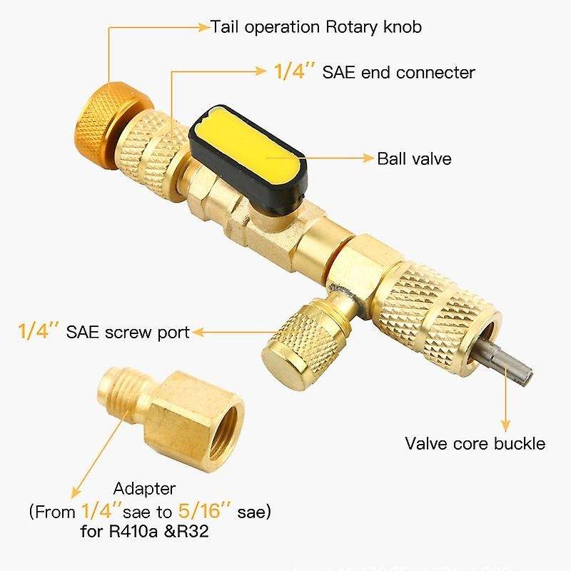 Auto Parts Valve Core Remover Detacher 1X(R410A R22 Valve Core Remover Installer Tool with Dual Size