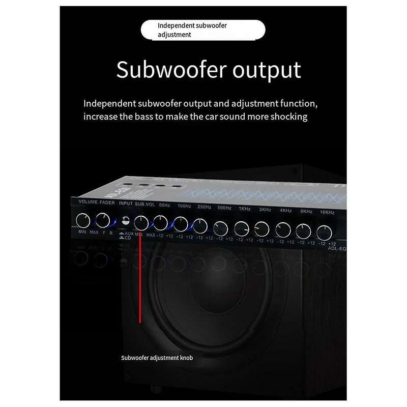 Auto Square 9 Band Graphic Equalizer Digital Car Audio -EQ9 Full Series Car Amplifier Equalizer+Adju