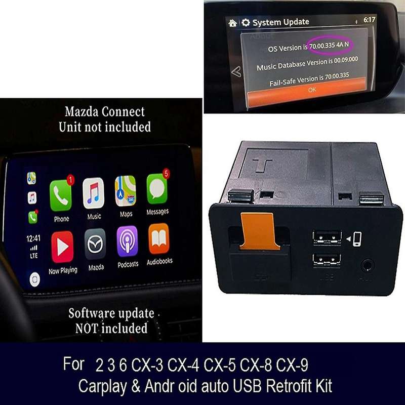 Auto Usb Adapter Hub for -carplay Android Tk78-66-9u0c for 3 6 2 Cx5 Cx3 Cx9 Miata Mx5 Yaris